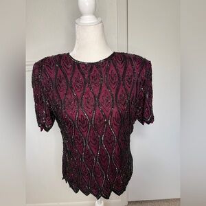 1980s STENAY silk sequin beaded Top M